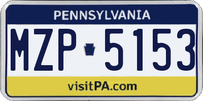 PA license plate MZP5153