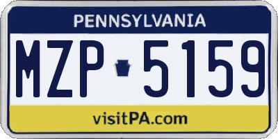 PA license plate MZP5159