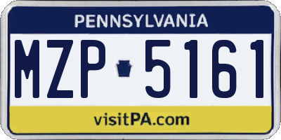 PA license plate MZP5161