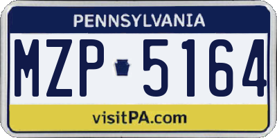 PA license plate MZP5164