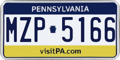 PA license plate MZP5166