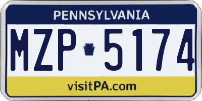 PA license plate MZP5174