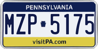 PA license plate MZP5175
