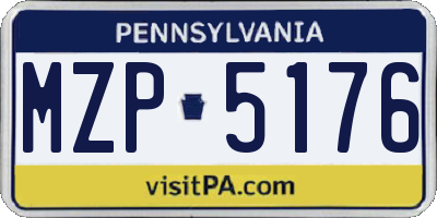 PA license plate MZP5176