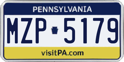 PA license plate MZP5179