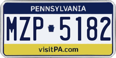 PA license plate MZP5182