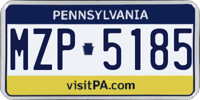 PA license plate MZP5185