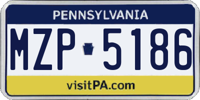 PA license plate MZP5186