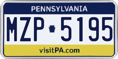 PA license plate MZP5195