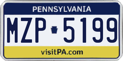 PA license plate MZP5199