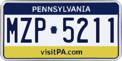 PA license plate MZP5211