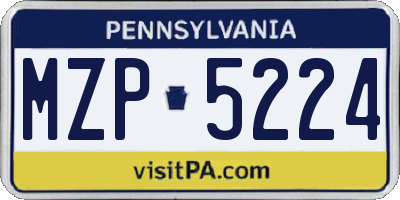 PA license plate MZP5224