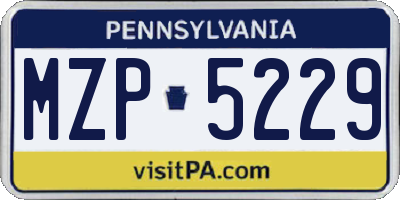 PA license plate MZP5229