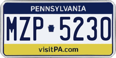 PA license plate MZP5230