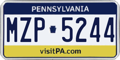 PA license plate MZP5244