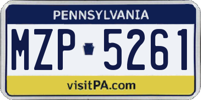 PA license plate MZP5261