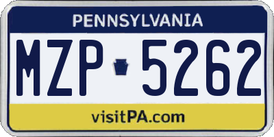 PA license plate MZP5262