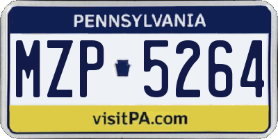 PA license plate MZP5264