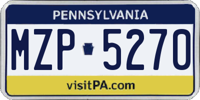 PA license plate MZP5270