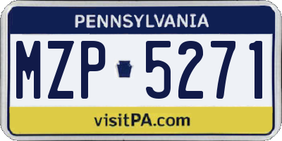 PA license plate MZP5271
