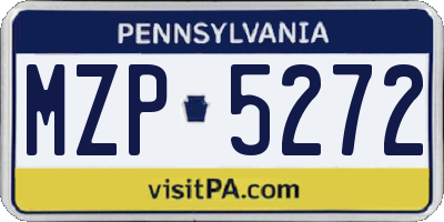 PA license plate MZP5272