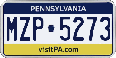 PA license plate MZP5273