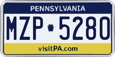 PA license plate MZP5280