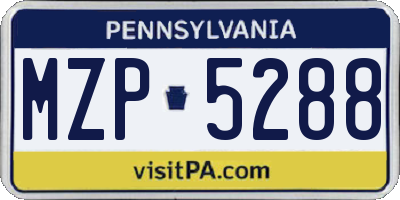 PA license plate MZP5288