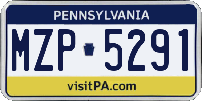 PA license plate MZP5291