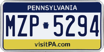 PA license plate MZP5294