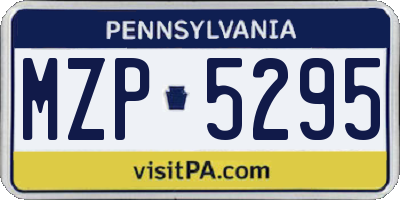 PA license plate MZP5295
