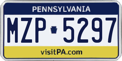 PA license plate MZP5297