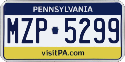 PA license plate MZP5299