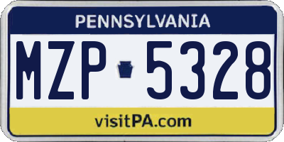PA license plate MZP5328