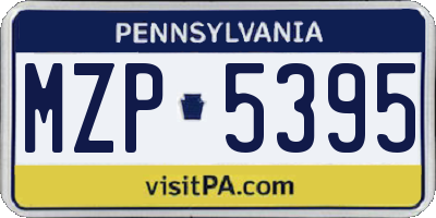 PA license plate MZP5395