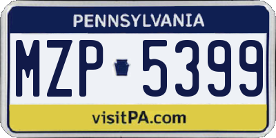 PA license plate MZP5399