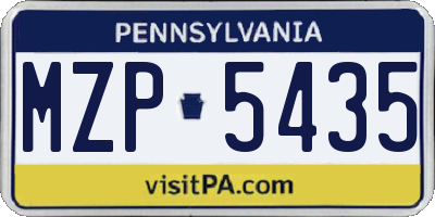PA license plate MZP5435