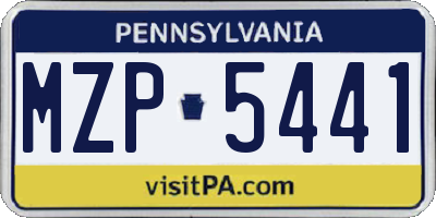 PA license plate MZP5441
