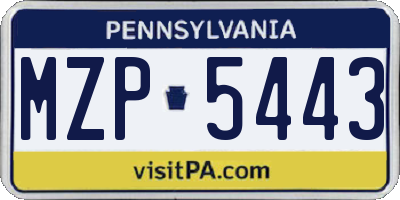 PA license plate MZP5443