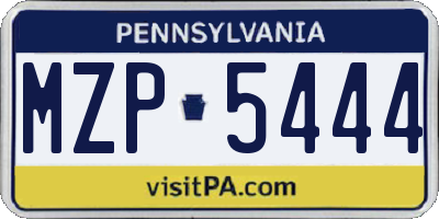 PA license plate MZP5444