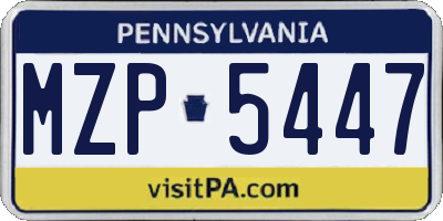 PA license plate MZP5447