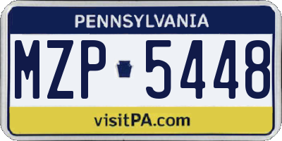 PA license plate MZP5448