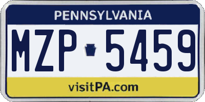 PA license plate MZP5459