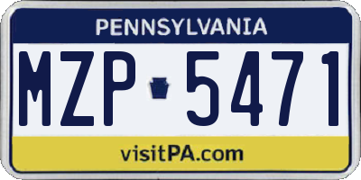 PA license plate MZP5471
