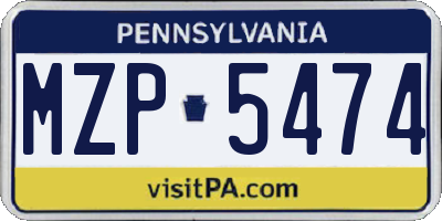 PA license plate MZP5474