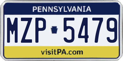 PA license plate MZP5479