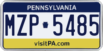 PA license plate MZP5485