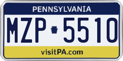 PA license plate MZP5510