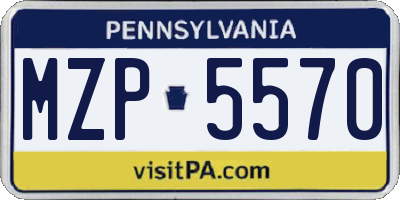 PA license plate MZP5570