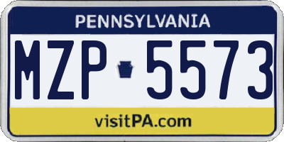 PA license plate MZP5573